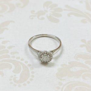 14K Gold Diamond Halo Ring