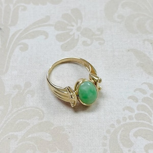 14K Gold Jadeite Reversible Ring
