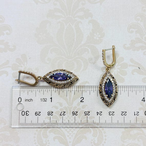 Sterling Silver Purple Stone Earrings View 6