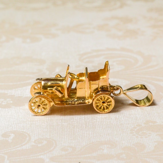 Antique Car Charm Pendant, Model T Ford Charm, 14k