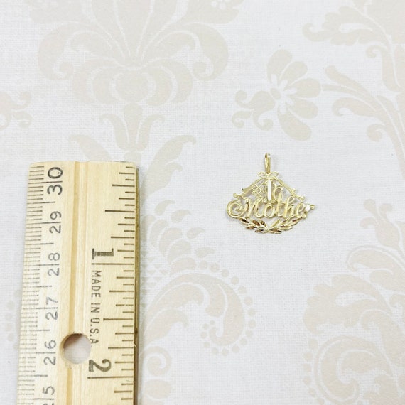 14K Gold Estate #1 Mother Pendant - image 4