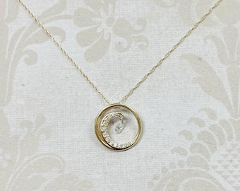 14K Gold Estate Na Hoku Wave Pendant Necklace