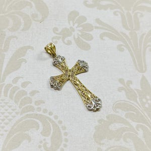 14K Gold Estate Cross Pendant