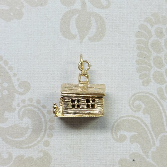 14K Gold 3-D House Charm View 5