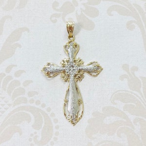 14K Gold Estate Cross Pendant