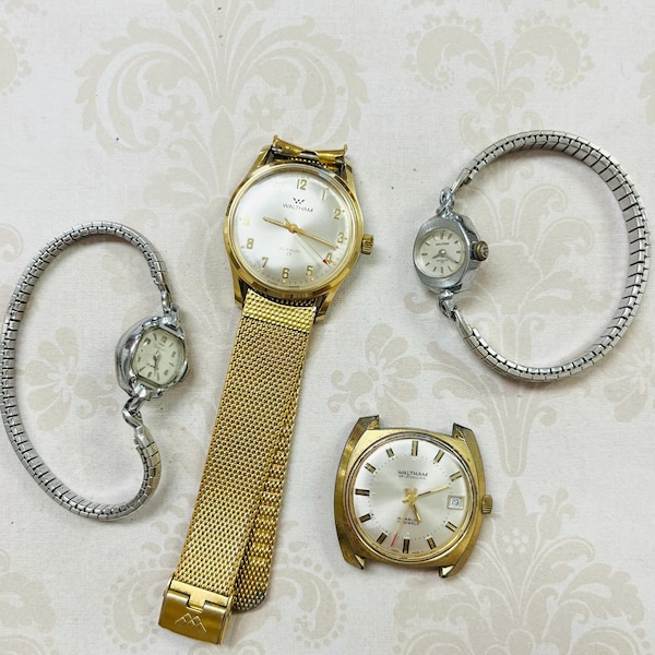 4 Vintage Waltham Watches for Parts Lot #530