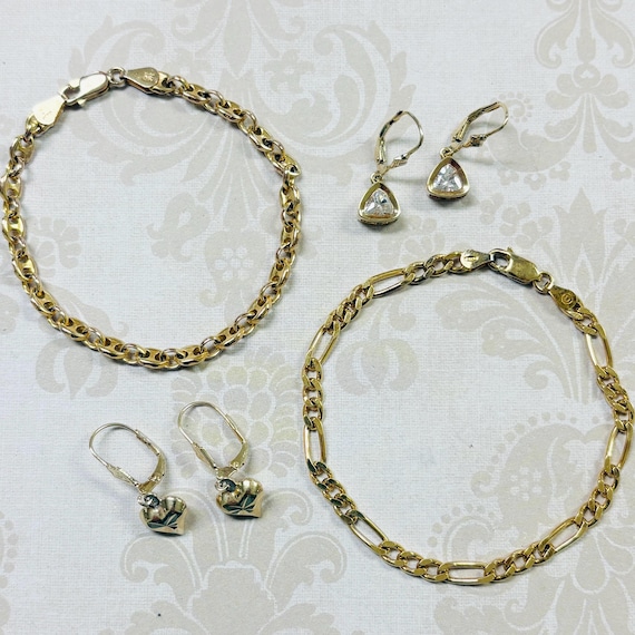 Sterling Silver Gold Plated 4pcs Assorted Lot
