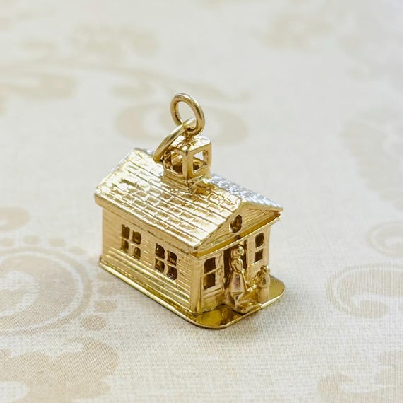 14K Gold 3-D House Charm