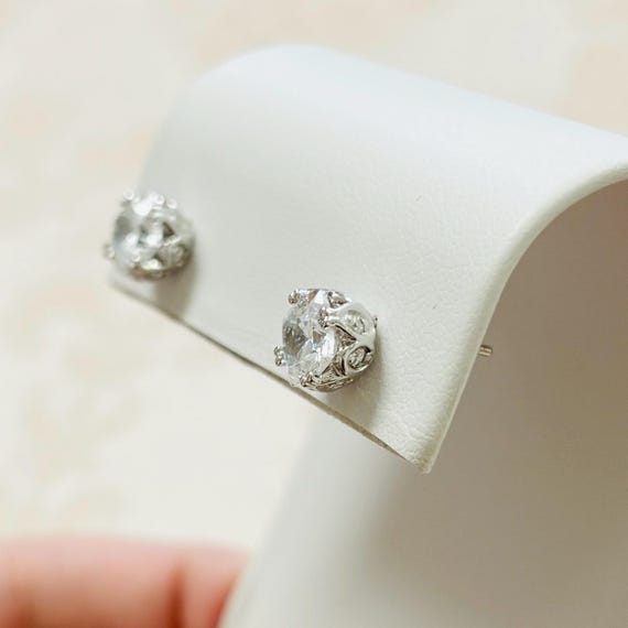 Tacori Sterling Diamonique Stud Earrings View 2