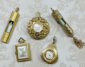 5 Pendant Watches Lot #484