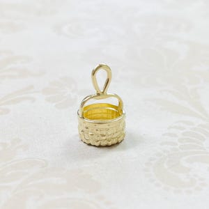 14K Gold Estate Basket Pendant