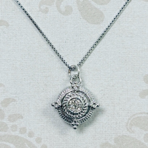 Gabriel & Co. Sterling Silver Diamond Cluster Necklace