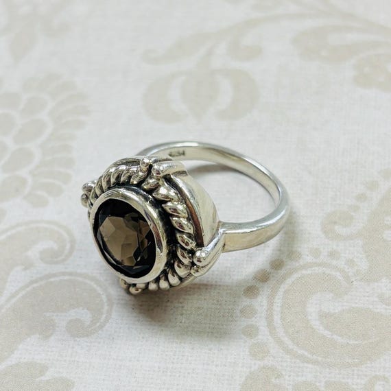 Sterling Silver Brown Stone Ring - image 2