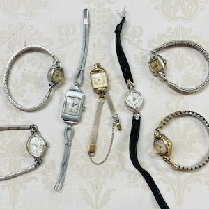 7 Vintage Ladies’ Watches for Parts Lot #531