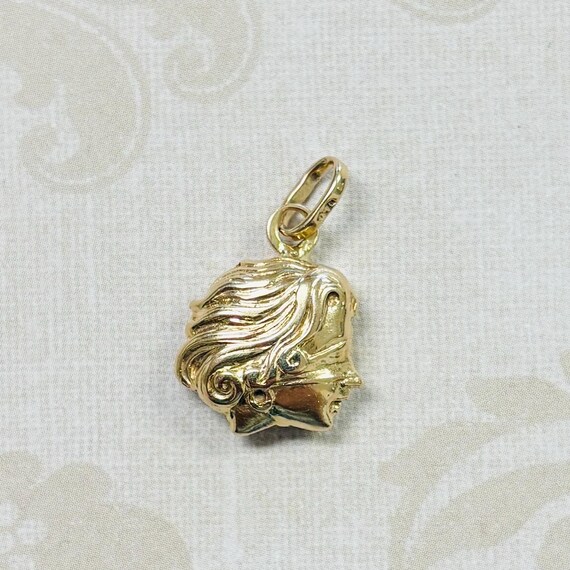 18K Gold Blindfolded Fortuna Lady Justice Pendant