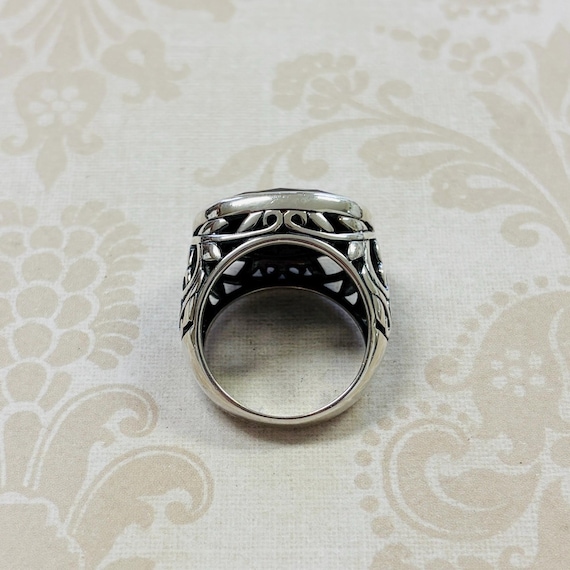 Sterling Silver Black Stone Ring - image 3