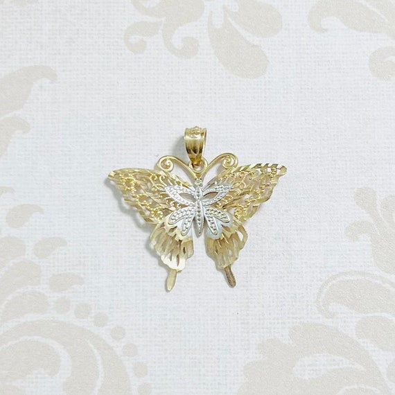 14K Gold Butterfly Estate Charm - image 5