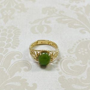 14K Gold Jadeite Jade Ring