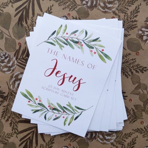 Printable Christmas Advent Cards: 25 Names of Jesus Countdown ...