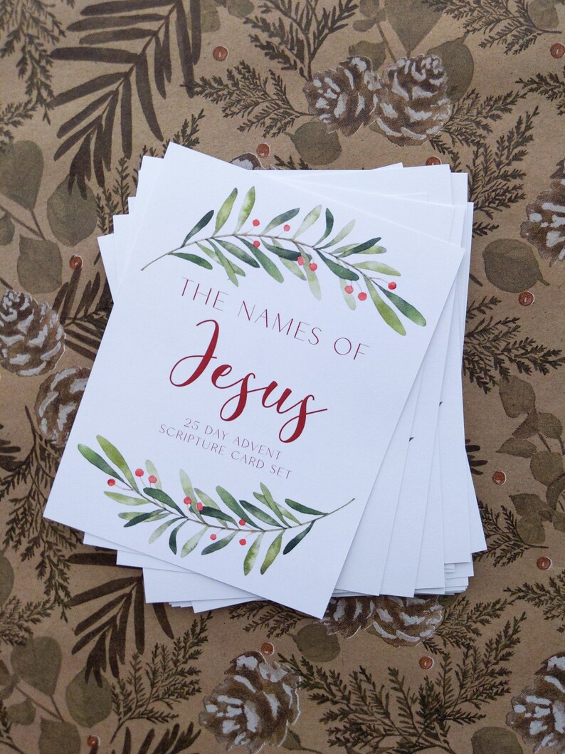 Printable Christmas Advent Cards: 25 Names of Jesus Countdown ...