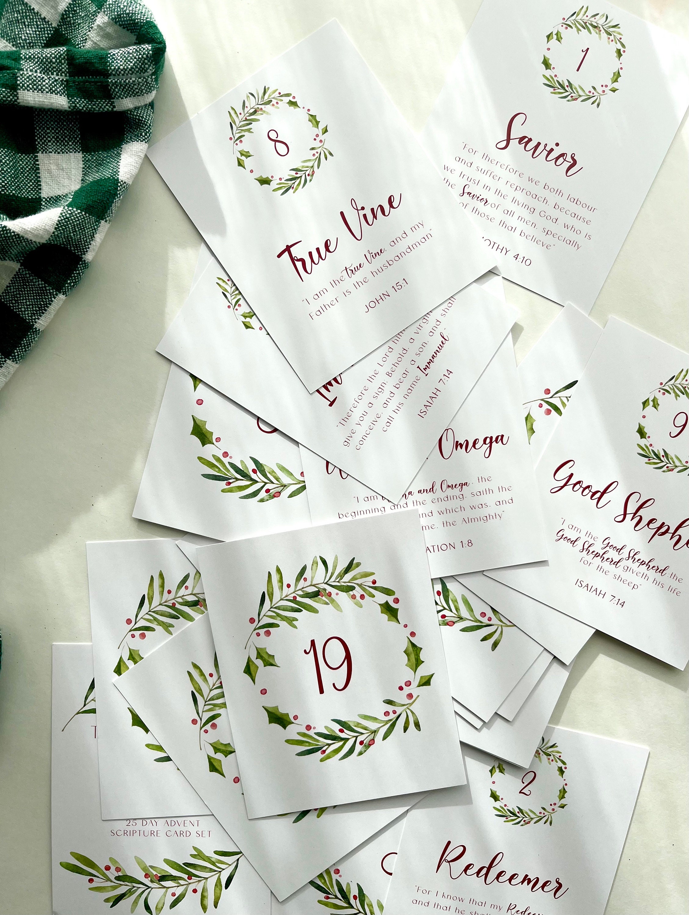 Printable Christmas Advent Cards: 25 Names of Jesus Countdown ...