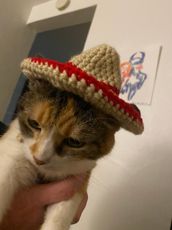 Straw Sombrero Cat Hat - Pet Costume Center