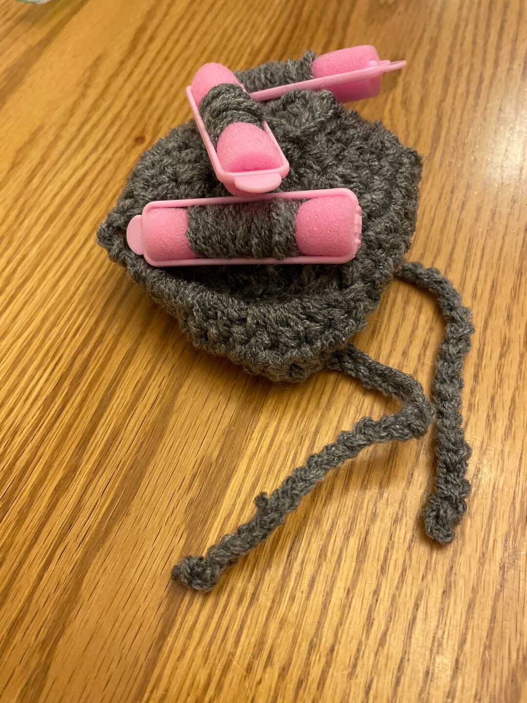 Cat With Curlers Hat Etsy