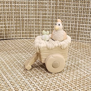 Vintage Precious Moment Porcelain Figurine "Nativity Cart" (RetiredFigurine) (Standard Nativity Addition)