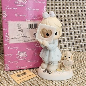Vintage Precious Moments Porcelain Figurine &quot;You Complete My Heart&quot; with box (IOB)