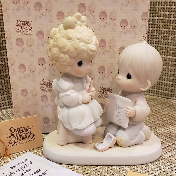 Vintage Precious Moments Porcelain Figurine “Wishing You A Perfect Choice" with box (IOB) (Retired Figurine)