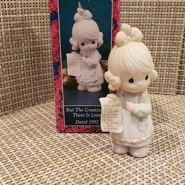 Vintage Precious Moments Porcelain Figurine “But The Greatest Of These Is Love" with box (IOB) (Retired Figurine)