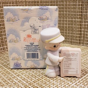 Vintage Precious Moments Porcelain Sugar Town &quot;Sam- The Conductor&quot; (IOB) (Retired Sugar Town)