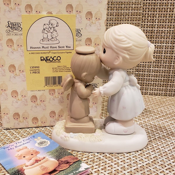 Vintage Precious Moments Porcelain Figurine “Heaven Must Have Sent You" with box (IOB) (Chapel Exclusive)