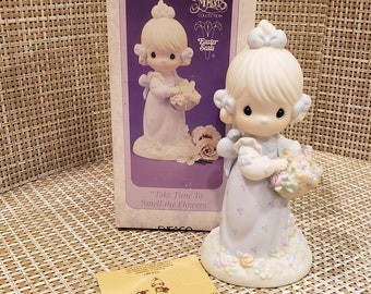 Vintage Precious Moments Figurine “take Time to Smell the Flowers