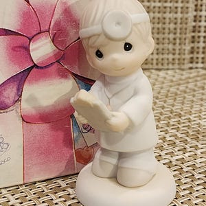 Vintage Precious Moments Porcelain Mini Figurine &quot;Loving And Caring&quot; with box (IOB) (Mini Figurine)