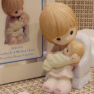 Vintage Precious Moments Porcelain Figurine &quot;Tender Is A Mother&#39;s Love&quot; with box (IOB)