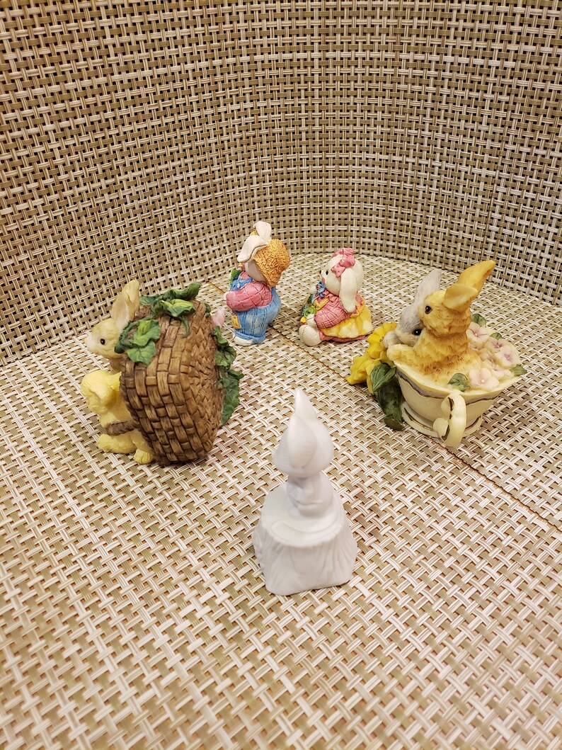 Bundle of Bunnies and a Hallmark Fine Bisque Porcelain Mouse by Hallmark