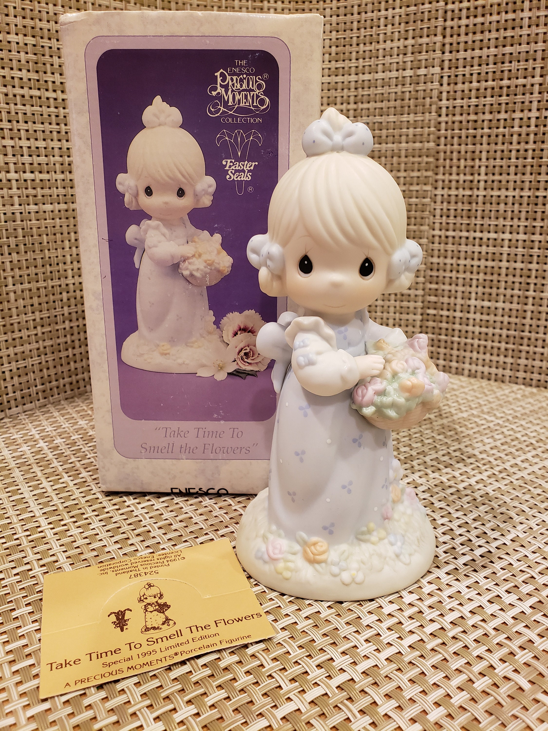 Vintage Precious Moments Figurine “take Time to Smell the Flowers