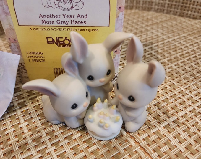 Vintage Precious Moments Porcelain Figurine another Year and More Grey