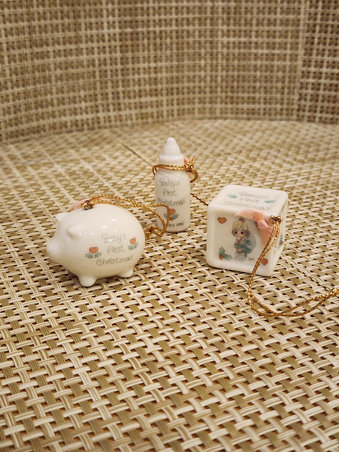 Vintage Precious Moments Trio of "baby's First Christmas 1993 ...
