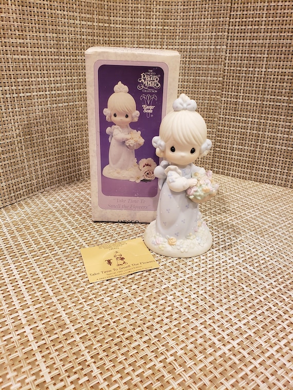 Vintage Precious Moments Figurine “take Time to Smell the Flowers