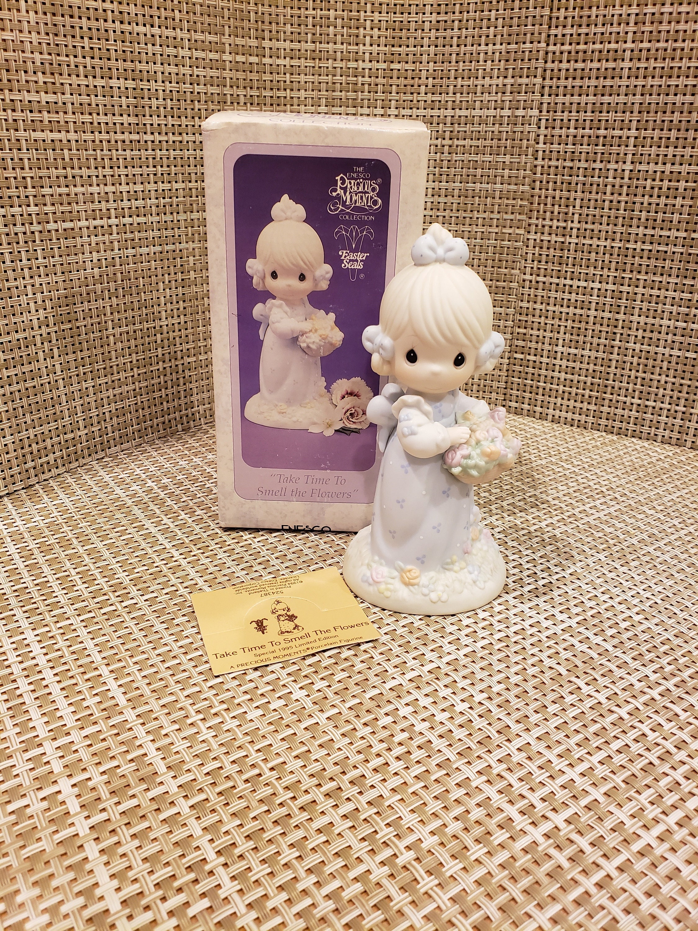 Vintage Precious Moments Figurine “take Time to Smell the Flowers
