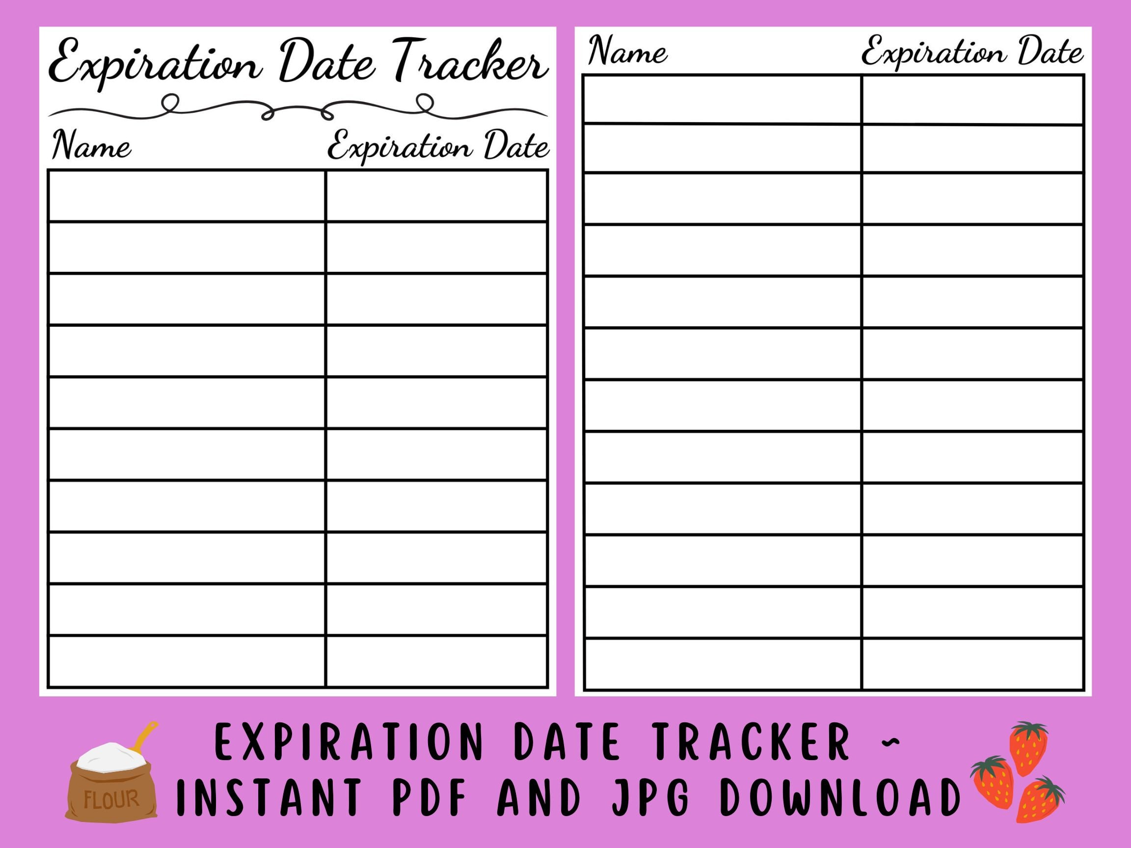 Expiration Date Tracker Etsy