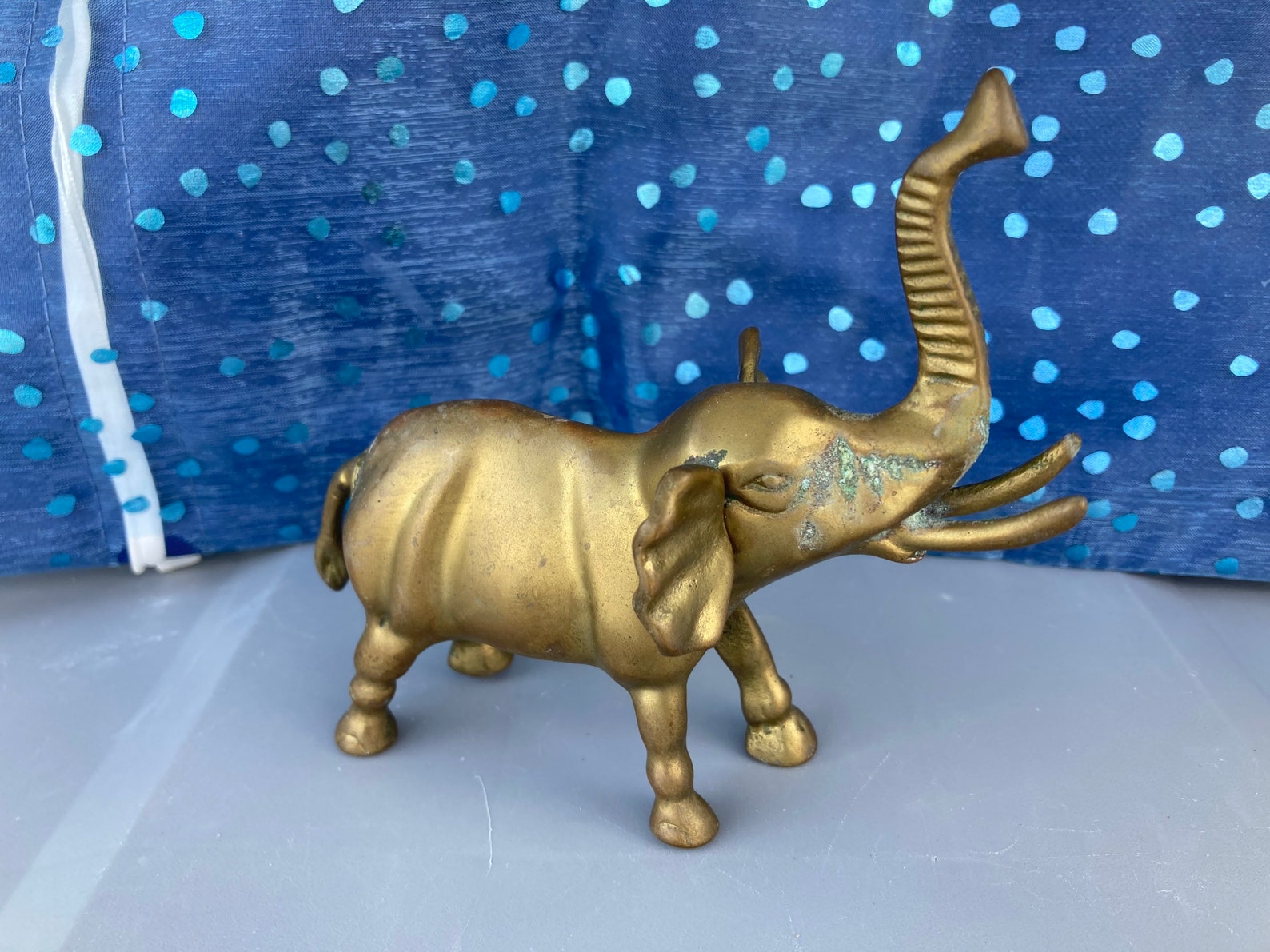 Brass Elephant Figurine Etsy