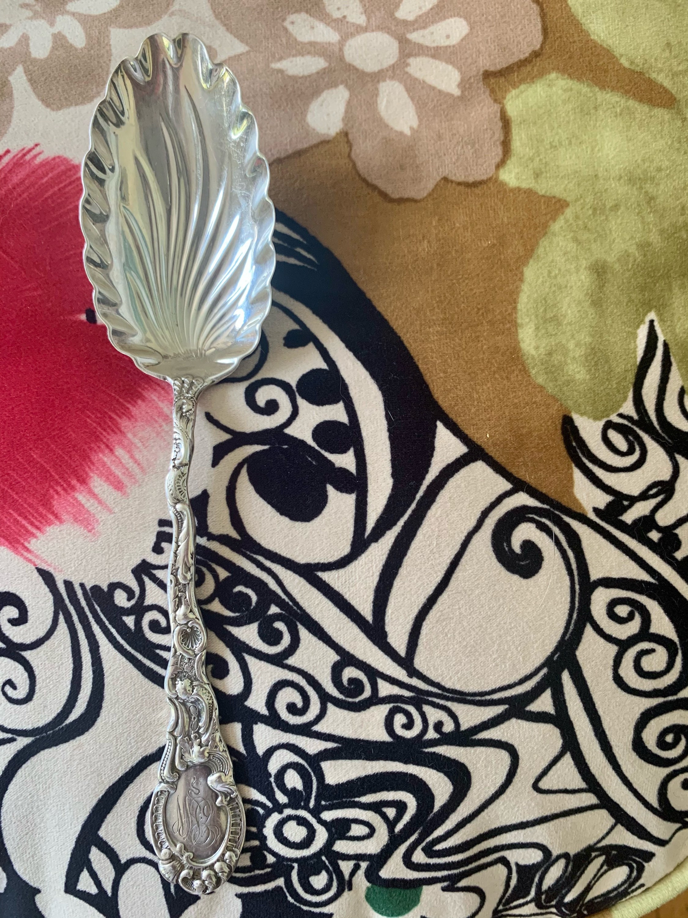 Antique Gorham Sterling Scalloped Serving Spoon Etsy