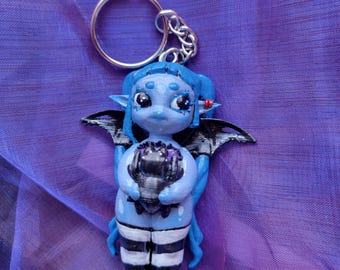 Hand-Painted Lorelei Keychain: 3D Printed Whimsical Charm