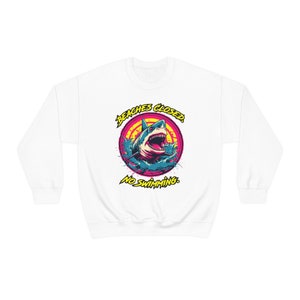 Beaches Closed. No Swimming. Great White. - Unisex Heavy Blend™ Crewneck Sweatshirt