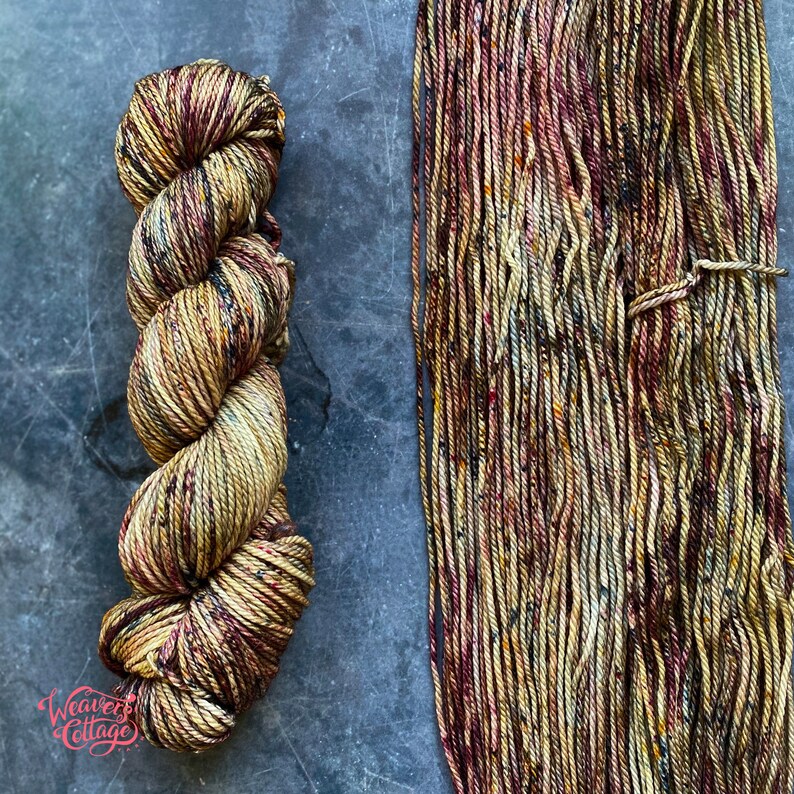 Hand dyed yarn /'Prairie/' SW Merino wool Aran weight