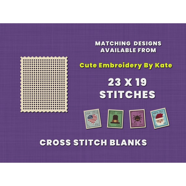 Cross stitch STAMP blanks | Matching tiny designs by Cute Embroidery by Kate | Stitchable wooden base | Needlepoint counted cross stitch