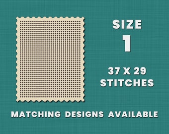 Cross stitch STAMP - SIZE 1 blanks bases | Stitchable wooden blank | Gift tags imitating stamps | Needlepoint counted cross stitch